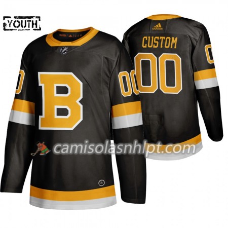 Camisola Boston Bruins Personalizado Adidas 2019-2020 Preto Authentic - Criança